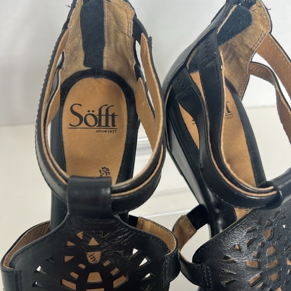 Sofft Breeze Sandals Leather Strappy Comfort Heel 7W - Picture 5 of 7